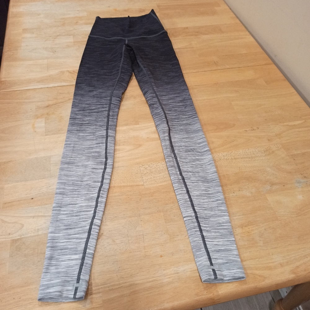 Lululemon Leggings Womens 4 Black Gray Wunder Under Ombre Melange 32" Hi Rise - Picture 5 of 15